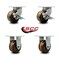 Service Caster 6'' Heavy Duty High Temp Phenolic Swivel Caster Set 2 Brakes 2 Rigid, 4PK CRAN-SCC-KP92S630-PHRHT-SLB-2-R-2 - alternate 6